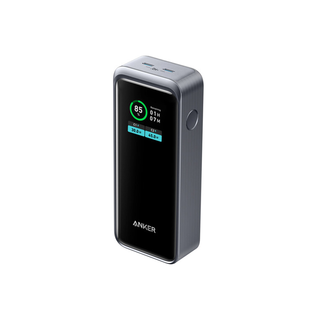 ANKER 2-Port 130W 12,000mAh Power Bank with LCD Screen - Black in Qatar ANKER 2-Port 130W 12,000mAh Power Bank with LCD Screen - Black in Qatar